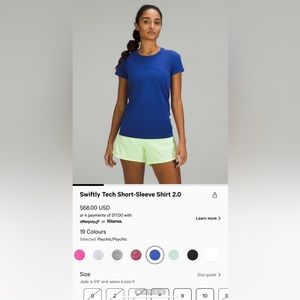 Lululemon swiftly tech short sleeve shirt